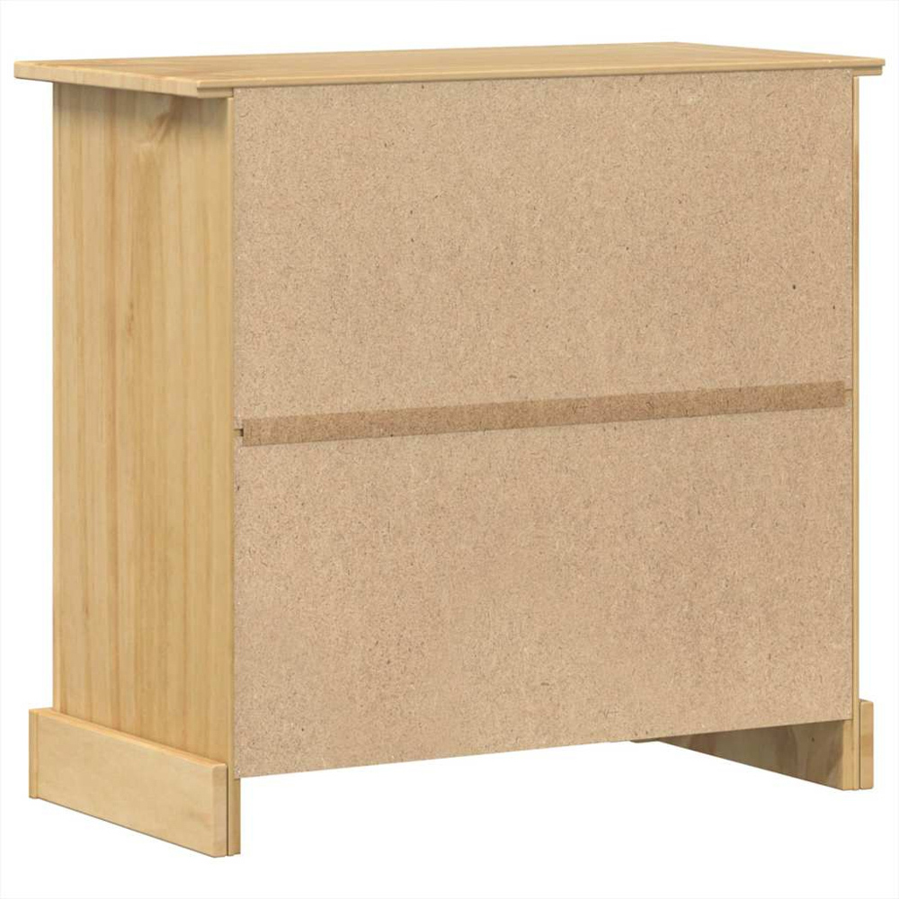vidaXL Corona Single Door 4 Drawer Natural Solid Pine Wood Sideboard Image 4