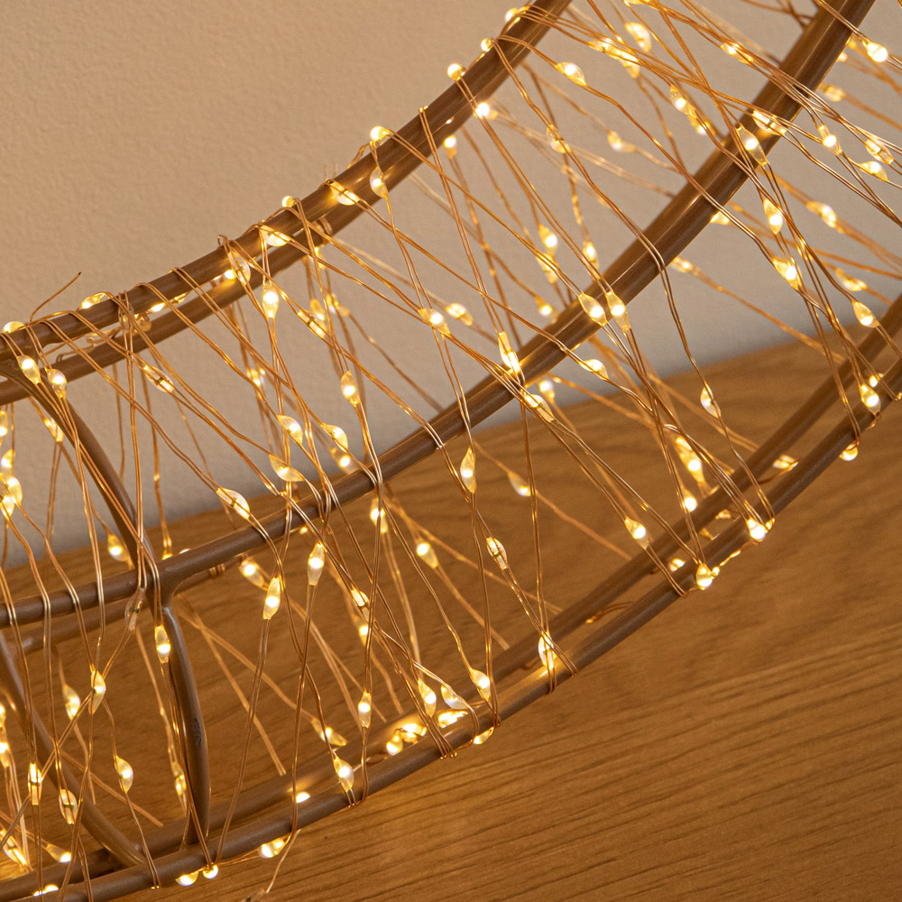 Samuel Alexander 1440 Warm White LED Light-Up Galaxy Christmas Wreath with Bow 50cm Image 4
