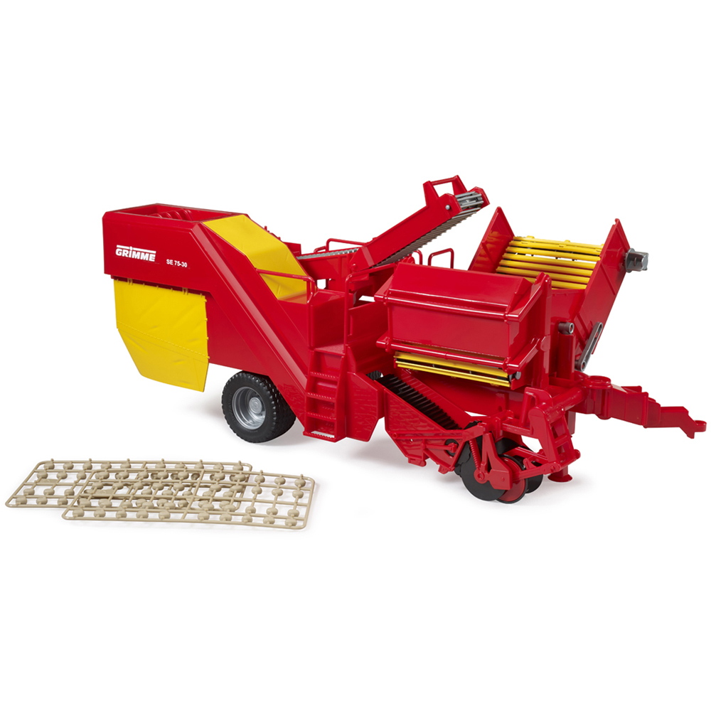 Bruder Kids Grimme SE 75-30 Potato Digger Playset Model with Imitation Potatoes Image 4