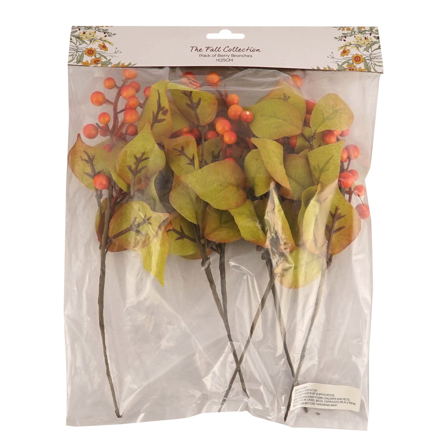Pack of Berry Branches - Orange Image 1