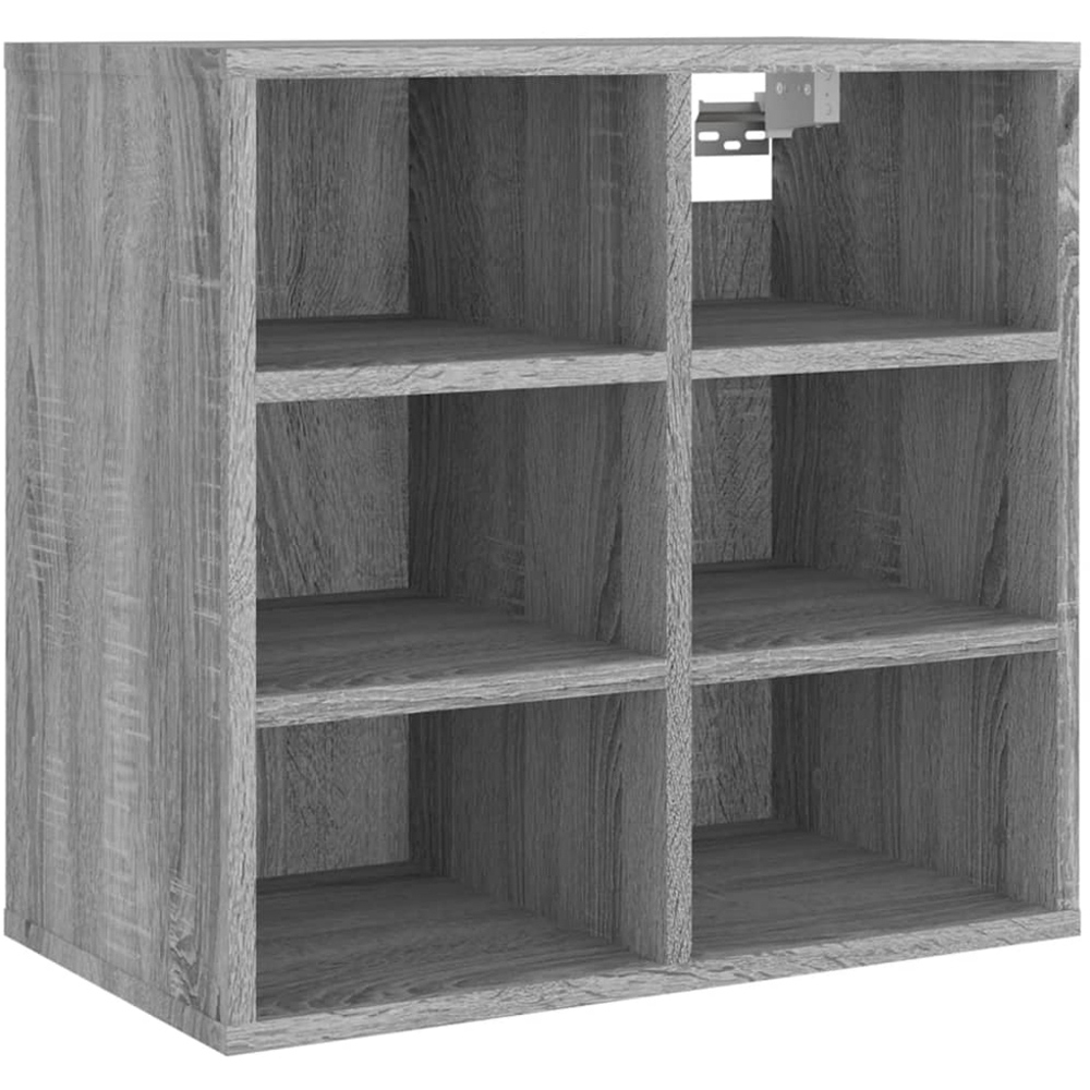 vidaXL 6 Open Shelf Grey Sonoma Shoe Storage Cabinet Image 5