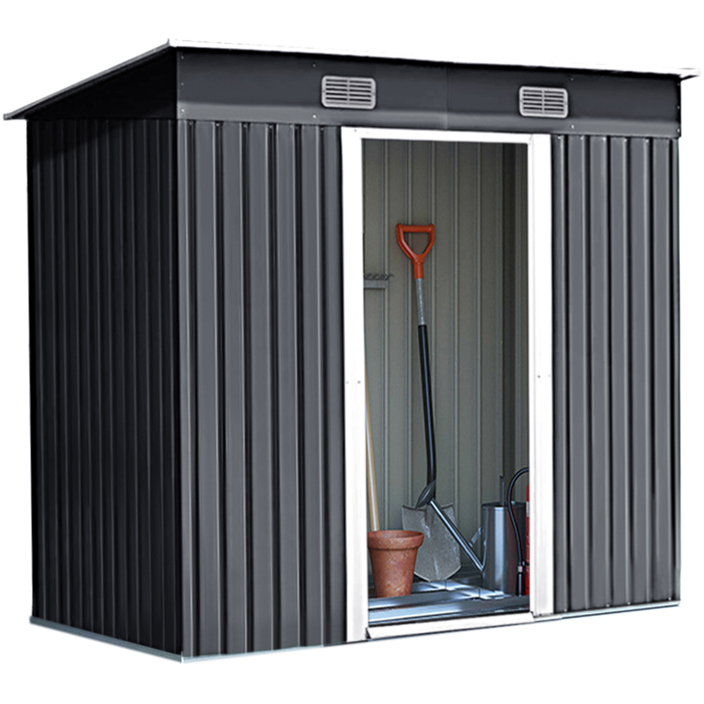 Living and Home 4 x 8ft Metal Pent Garden Tool Storage Shed with Foundation Image 4