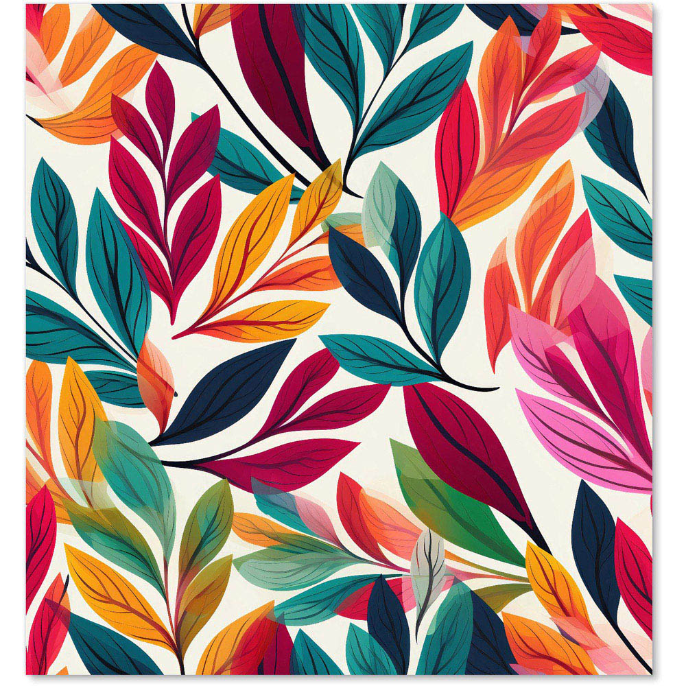 Warren Reed Designer Bright Leaves Pattern Glass Kitchen Splashback 75 x 70cm Image 2