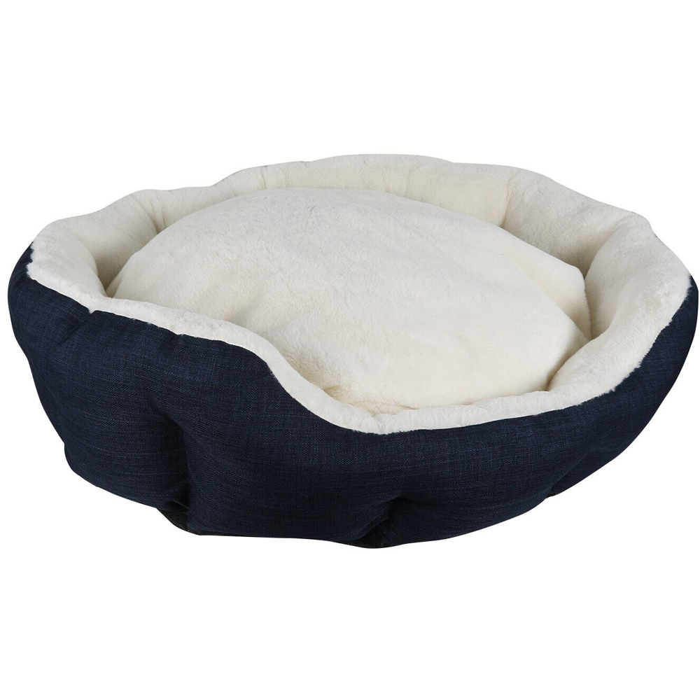 Luxurious Pet Bed Navy L Image 2