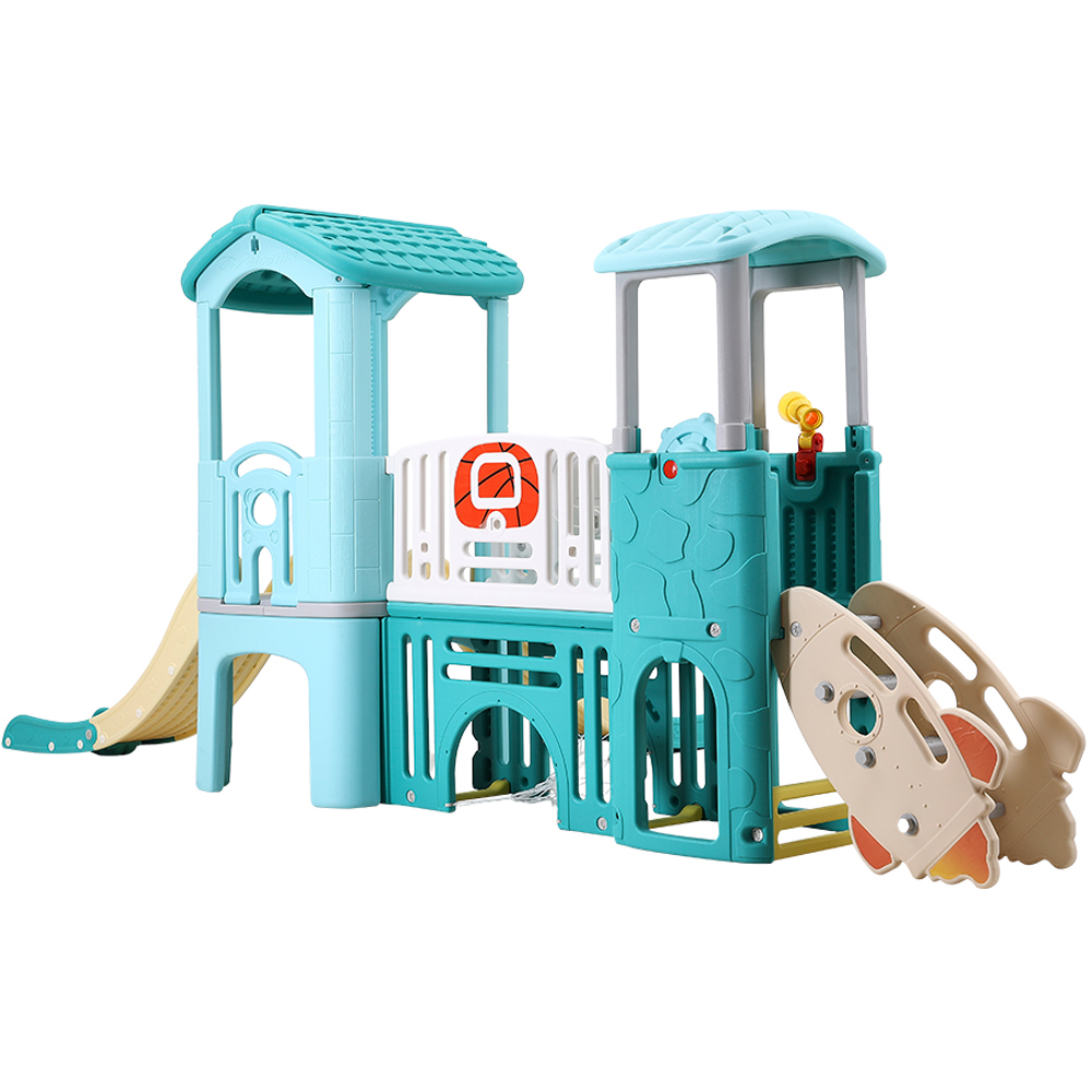 H&O Direct Kids Double Slide Climber Playset with Ring Toss Image 2