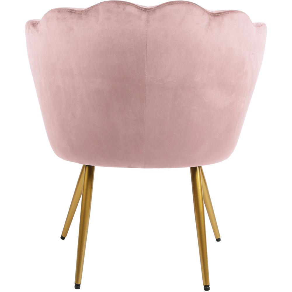 Flora Petal Back Accent Tub Chair Velvet Upholstery - Light Pink Image 5