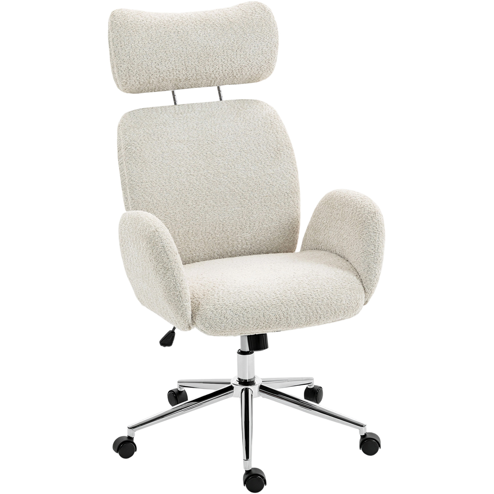 Portland Pale Grey Swivel Office Chair with Adjustable Headrest Image 2