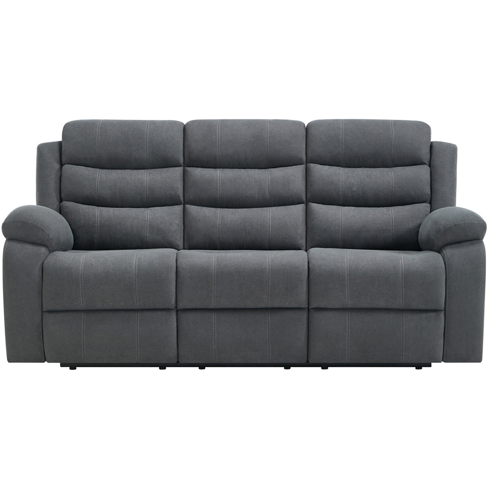 Furniture Online Boston 3 Seater Grey Manual Recliner Sofa | Wilko
