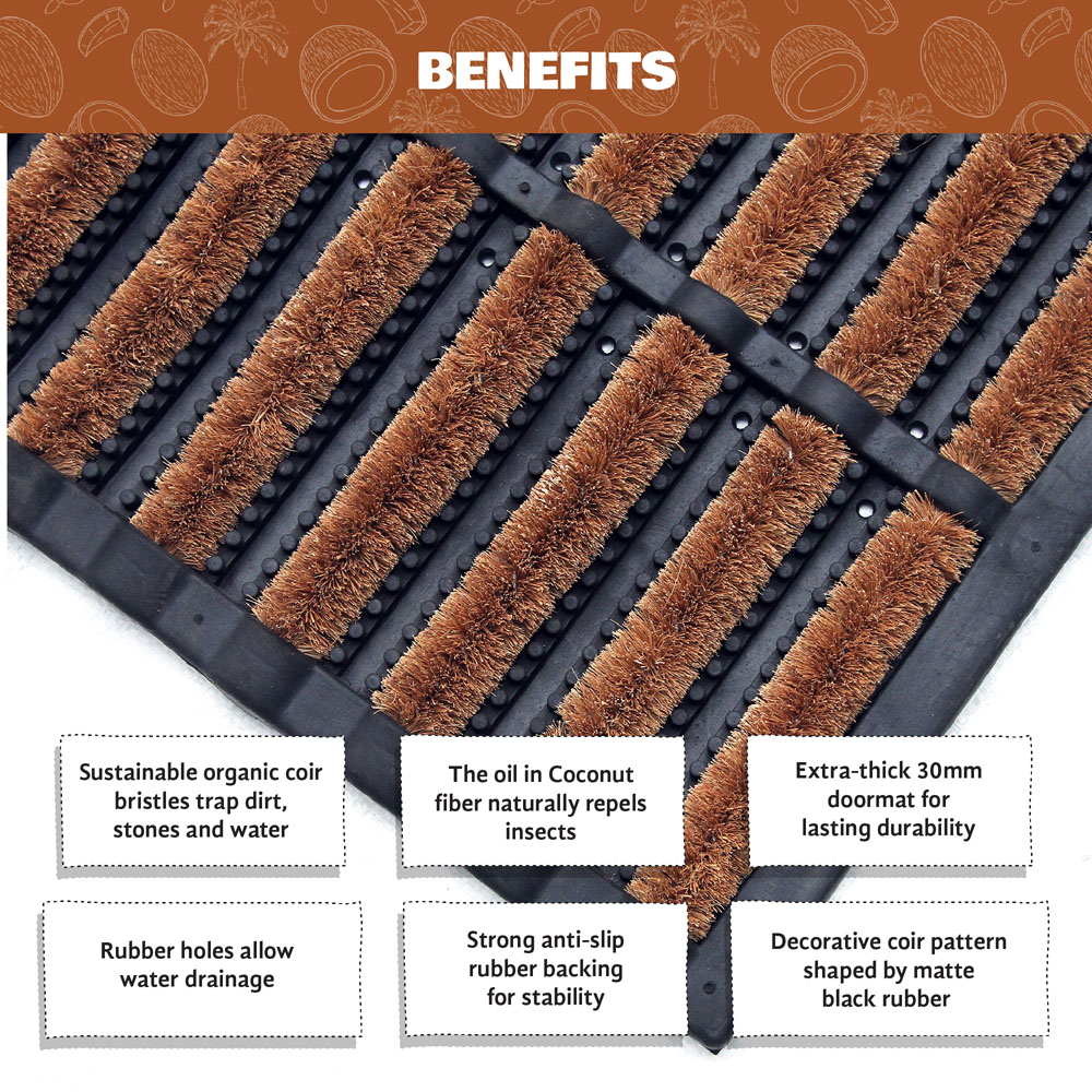 Coco & Coir Tough Guy Coir Door Mat 45 x 75cm Image 3