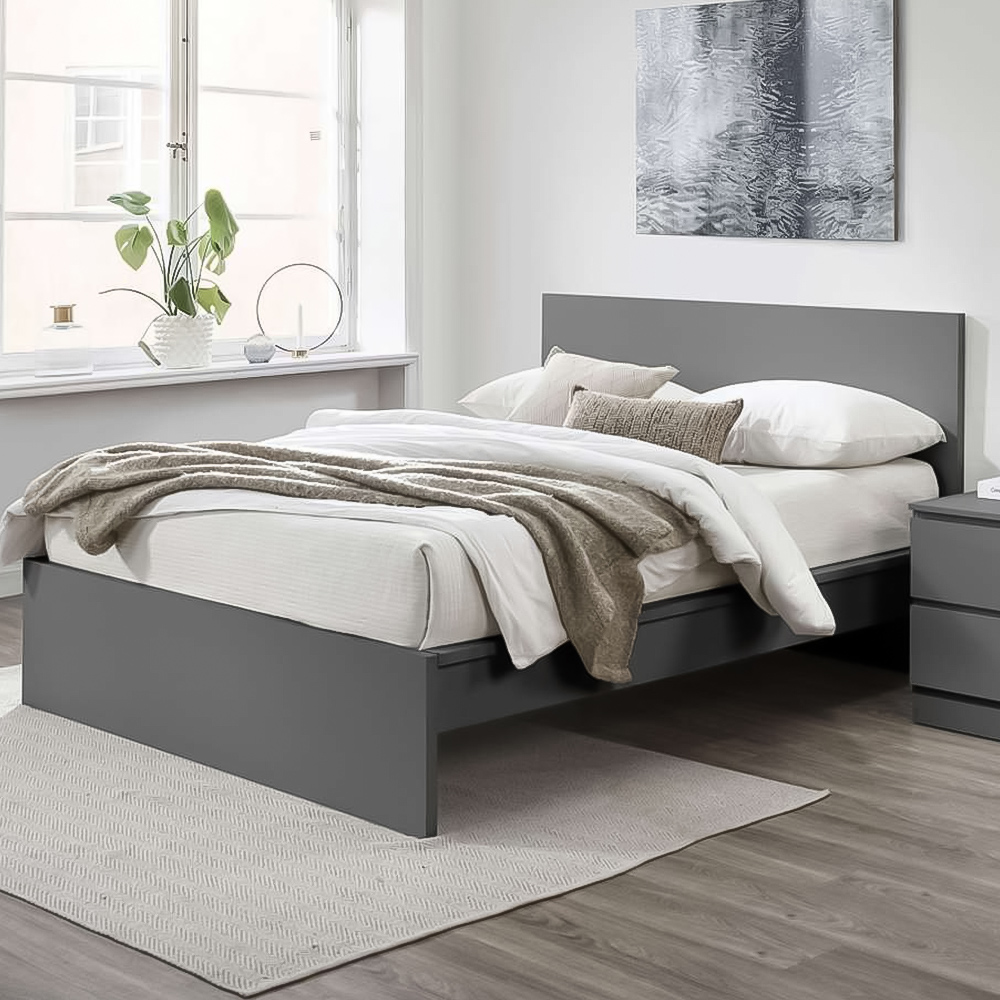 Oslo Double Grey Bed Image 1
