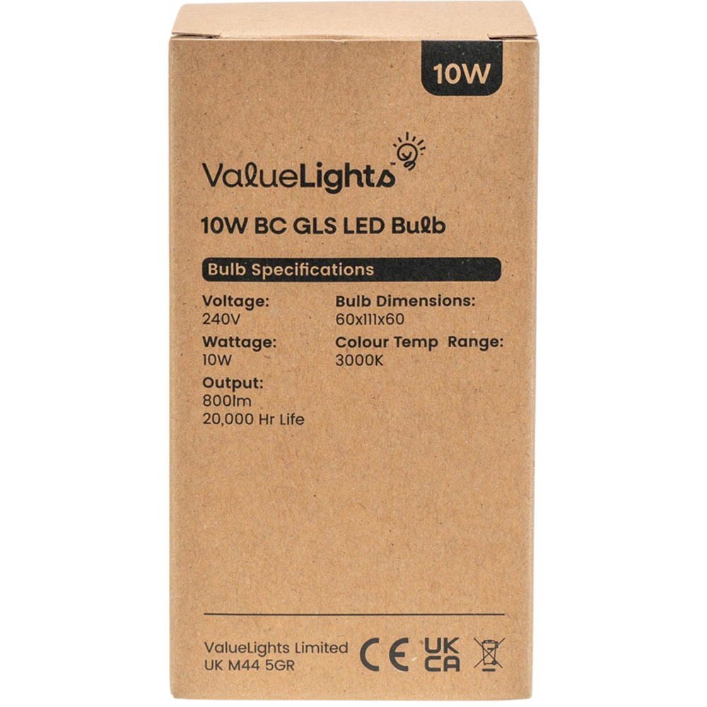 ValueLights 6 Pack B22 10W LED Light Bulbs Image 4