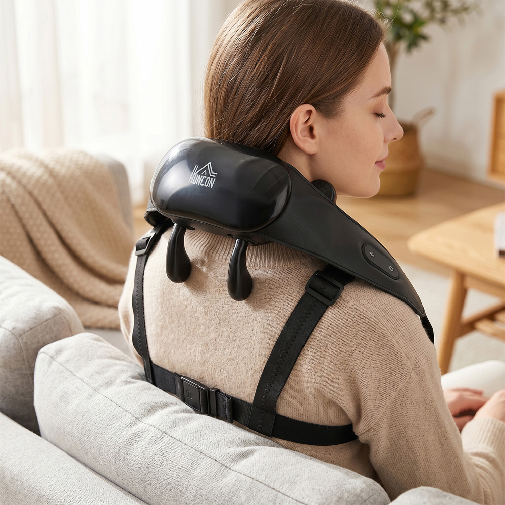 HOMCOM Heat and 4D Shiatsu Shoulder and Neck Cordless Massager Image 7