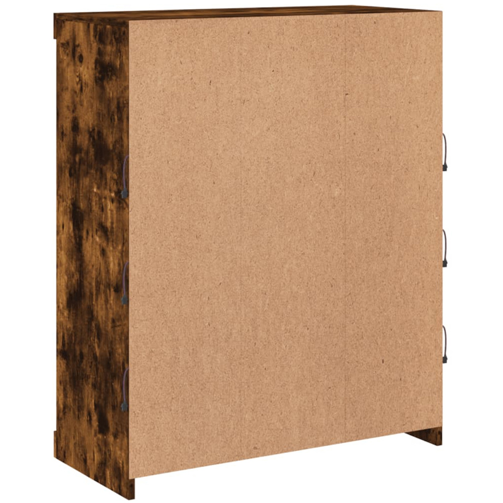 vidaXL 8 Shelf Smoked Oak Sideboard with LED Lights Image 5
