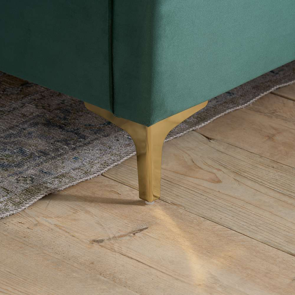 Clover King Size Green Velvet Bed Image 6