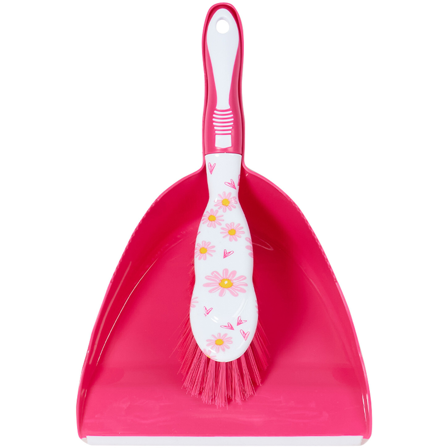 Daisy Pink Dustpan and Brush Set Image 1