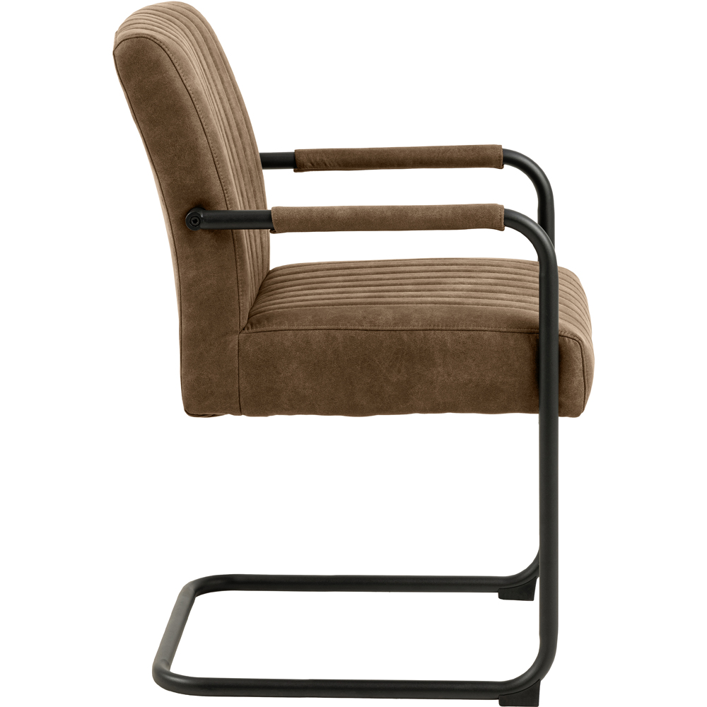 Florence Adele Set of 2 Light Brown Fabric Dining Chairs Image 3