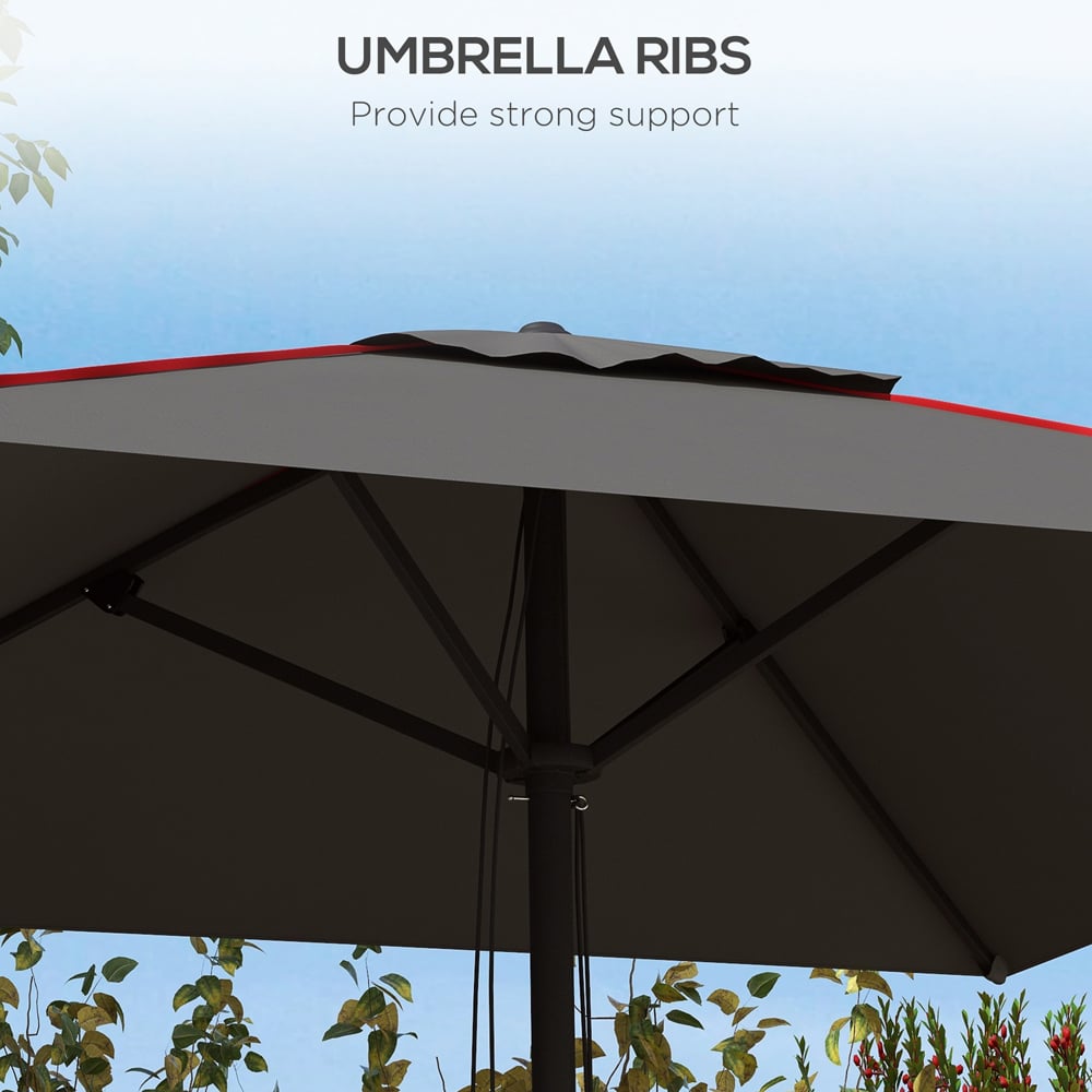 Outsunny Grey Patio Parasol 2.2m Image 6