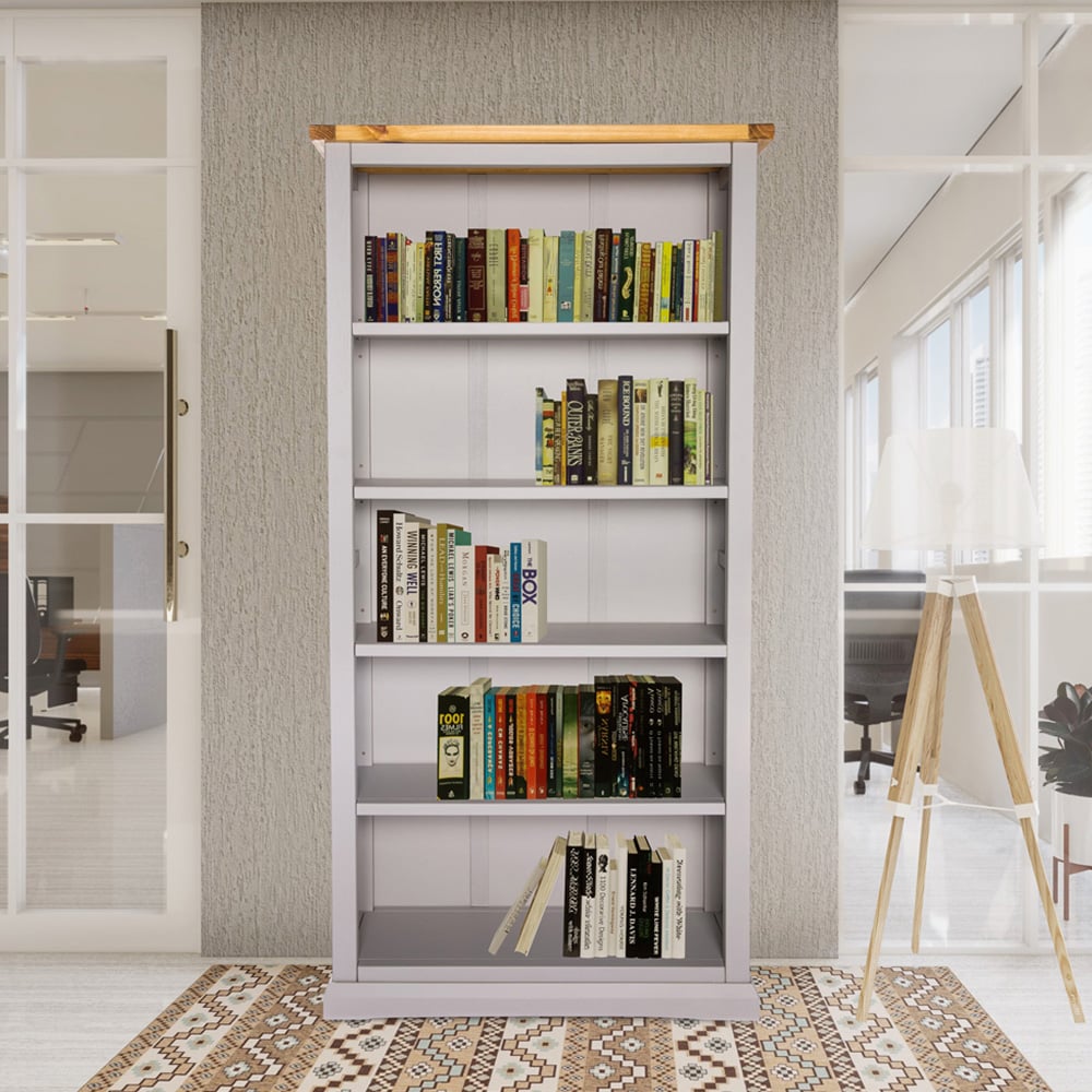 Loreo 5 Shelf Light Grey Bookcase Image 4