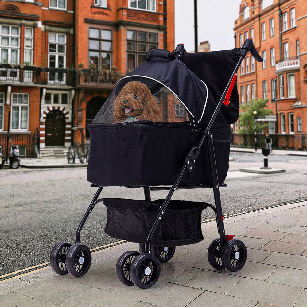 H&O Direct Detachable Black Pet Stroller Image 2