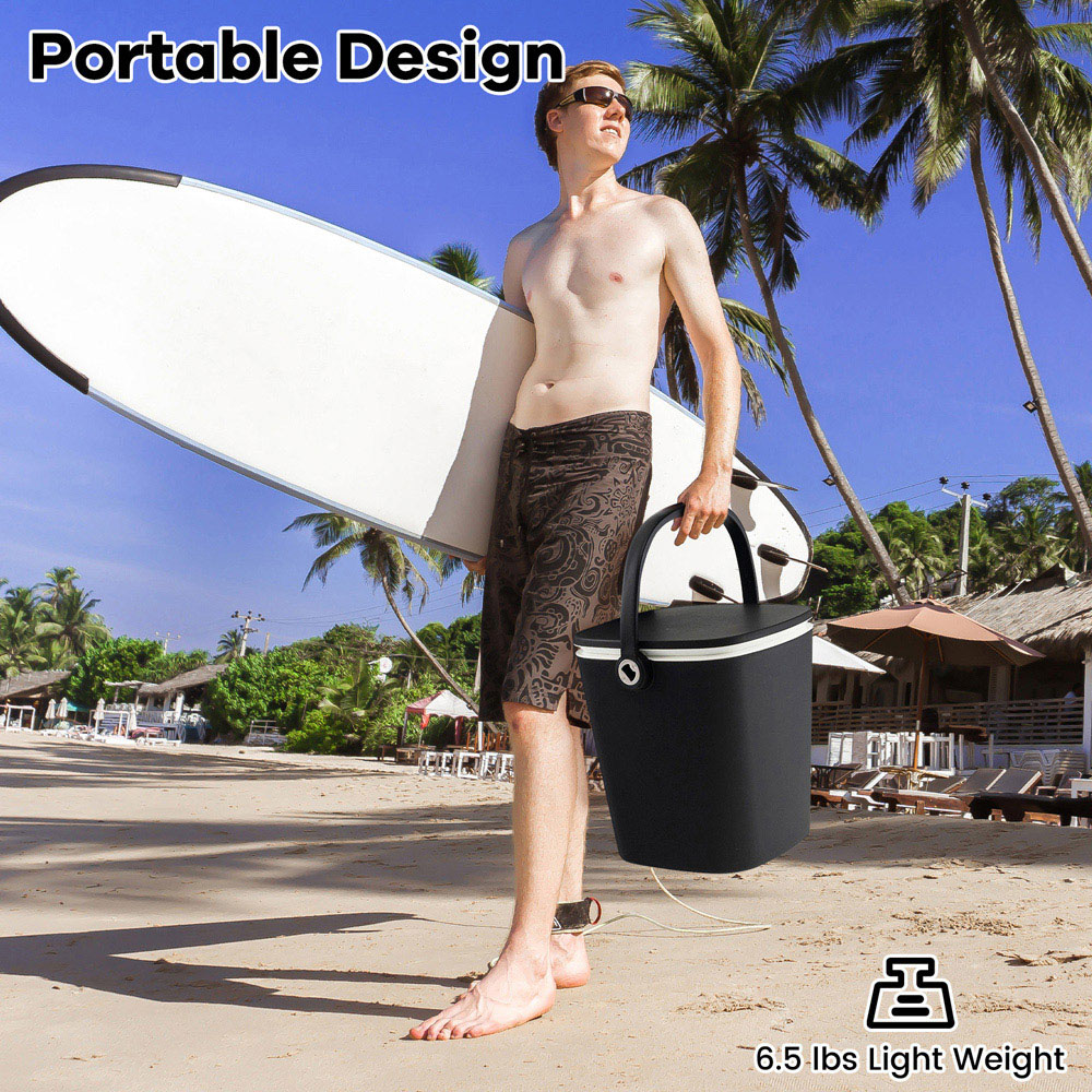 Costway Black 3 in 1 Portable Cooler Side Table Image 5