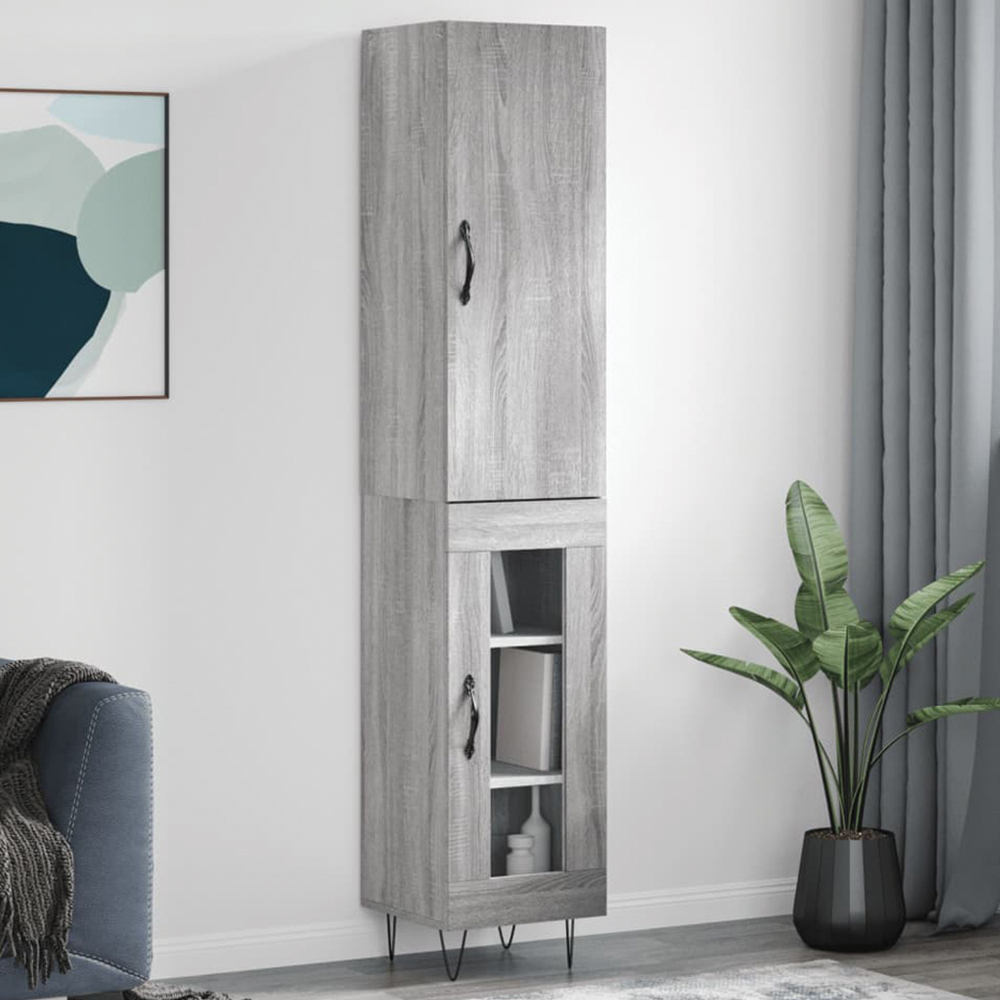 vidaXL 2 Door Grey Sonoma Highboard Image 1