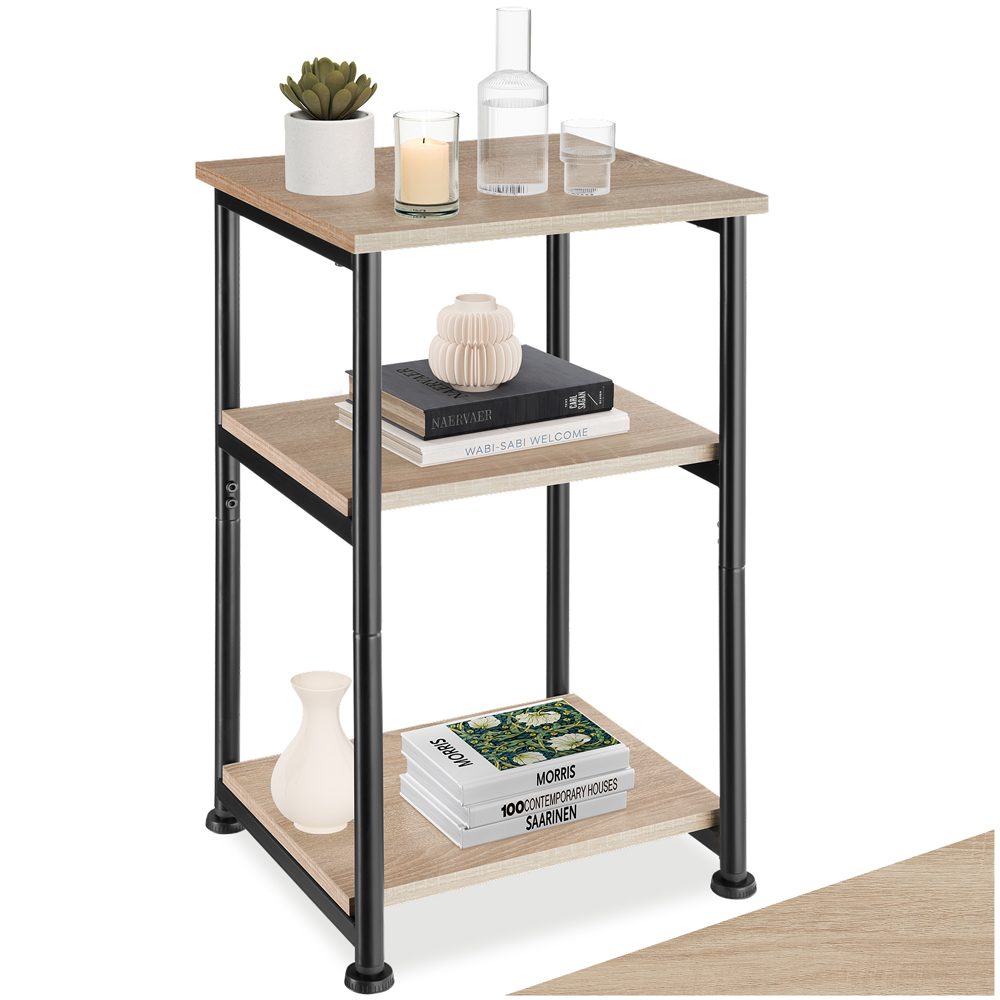 tectake Memphis 2 Shelf Oak Sonoma Bedside Table Image 2