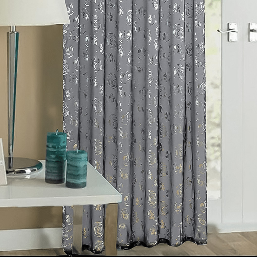 Velosso Geneva Black Foil Flower Voile Panel 150 x 122cm Image 3