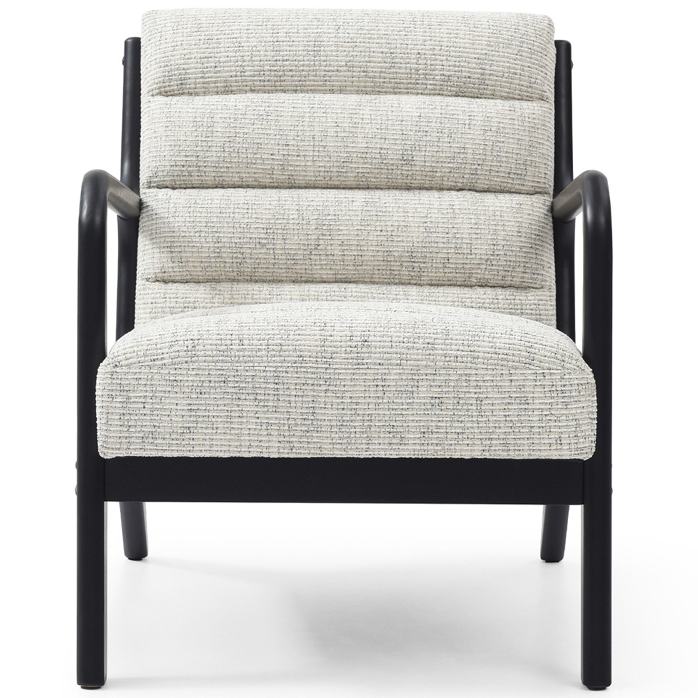 Otis Black and Natural Cord Static Ribbed Armchair Image 2