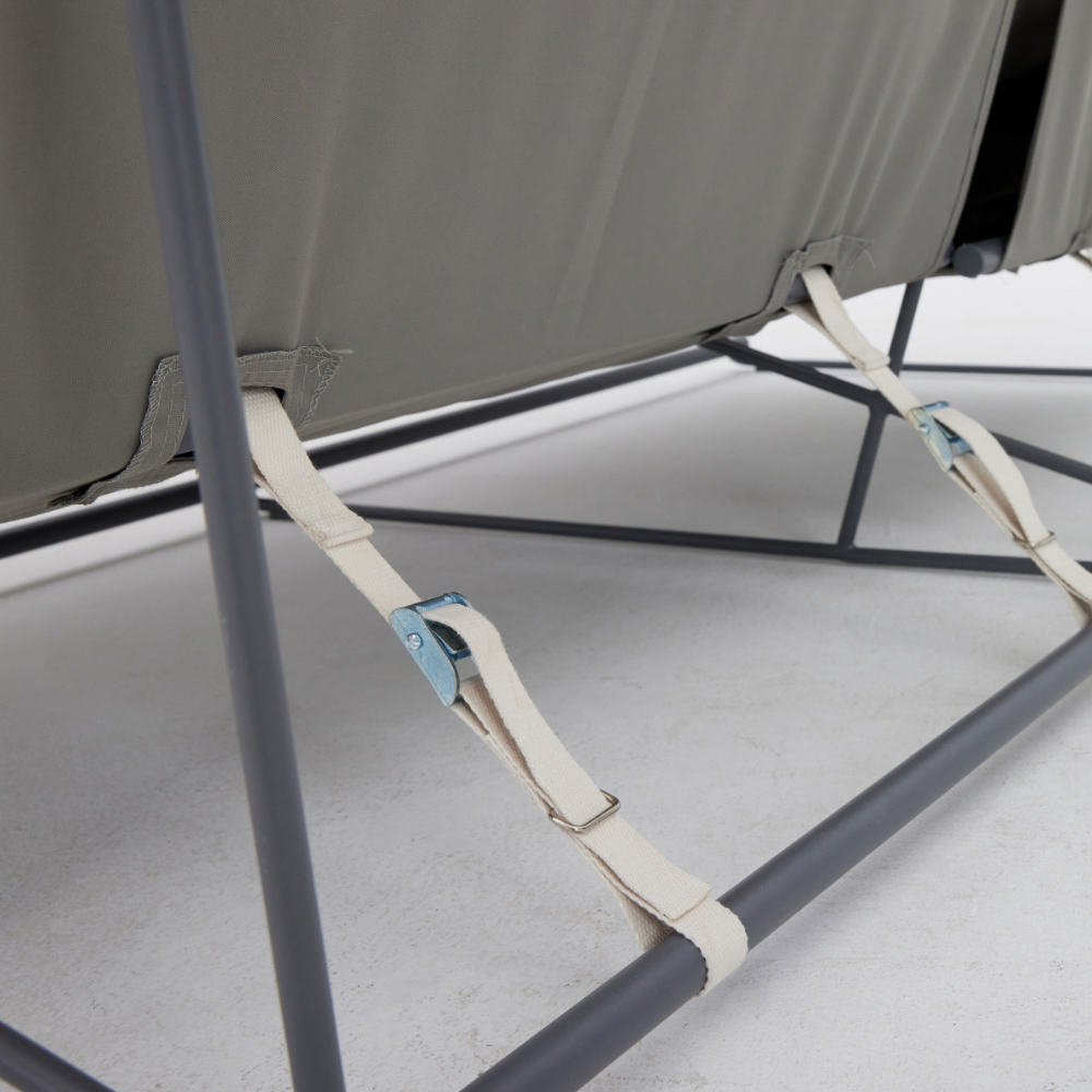 Home Detail Marina 2 Seater Grey Steel Garden Sofa with Cushions Image 5