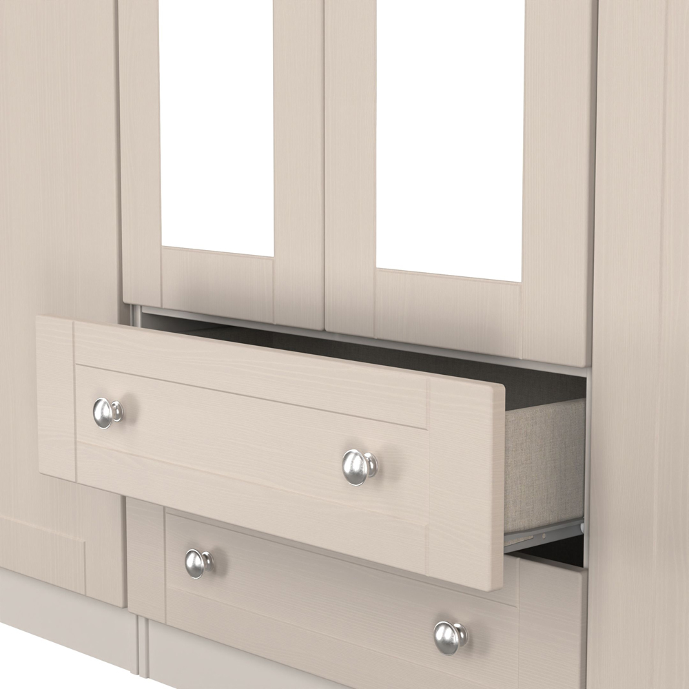 Crowndale Sussex 6 Door 2 Drawer Kashmir Ash and Bardolino Oak Tall Mirror Wardrobe Ready Assembled Image 8