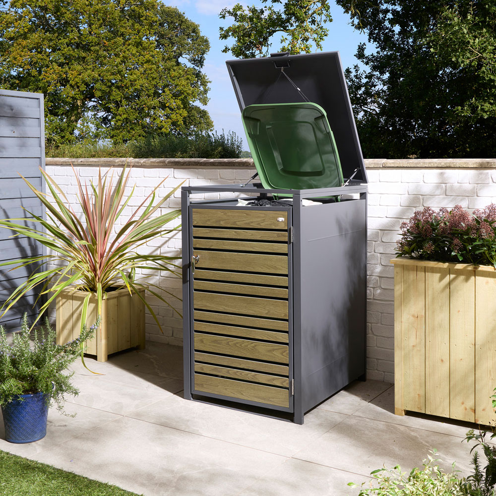 Rowlinson Chelsea Oak Wheelie Bin Store Image 2