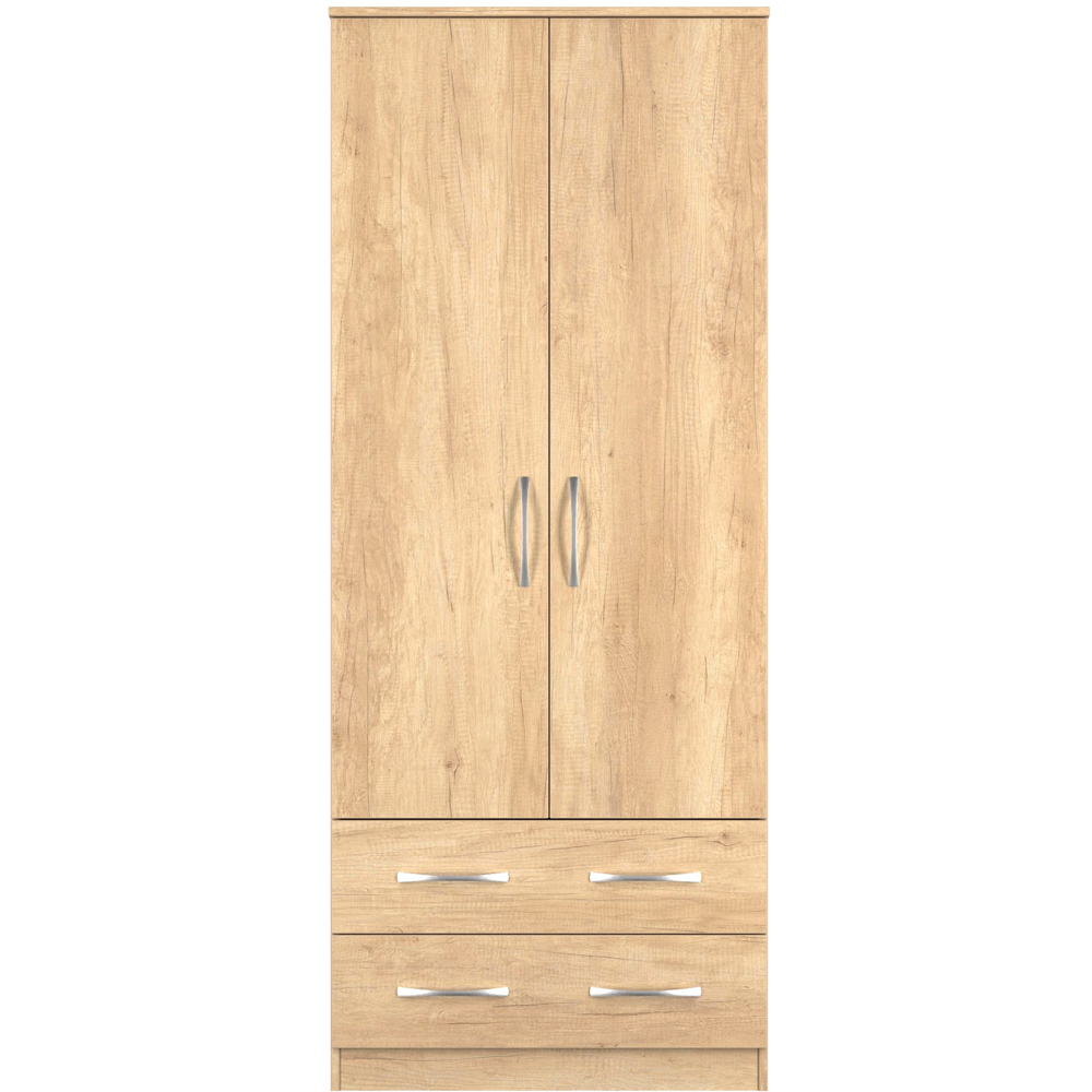 Crowndale Avon 2 Door 2 Drawer Nebraska Oak Wardrobe Ready Assembled Image 2