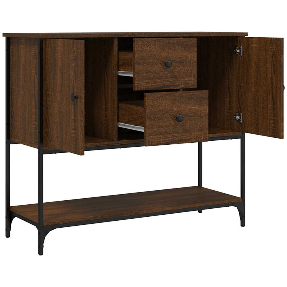 vidaXL 2 Door 2 Drawer Single Shelf Brown Oak Sideboard Image 5