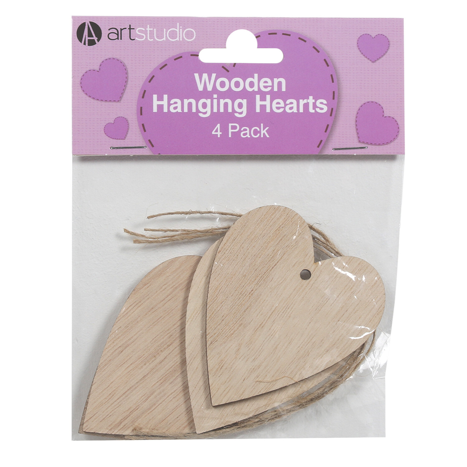 Wooden Hanging Hearts Image