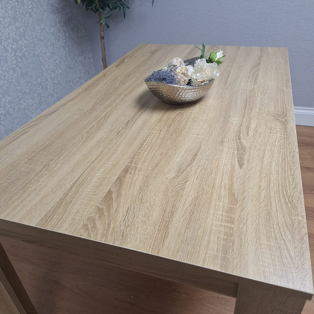 Kosy Koala 4 Seater Plastic and Faux Leather Dining Set Oak Effect and Multicolour Image 3