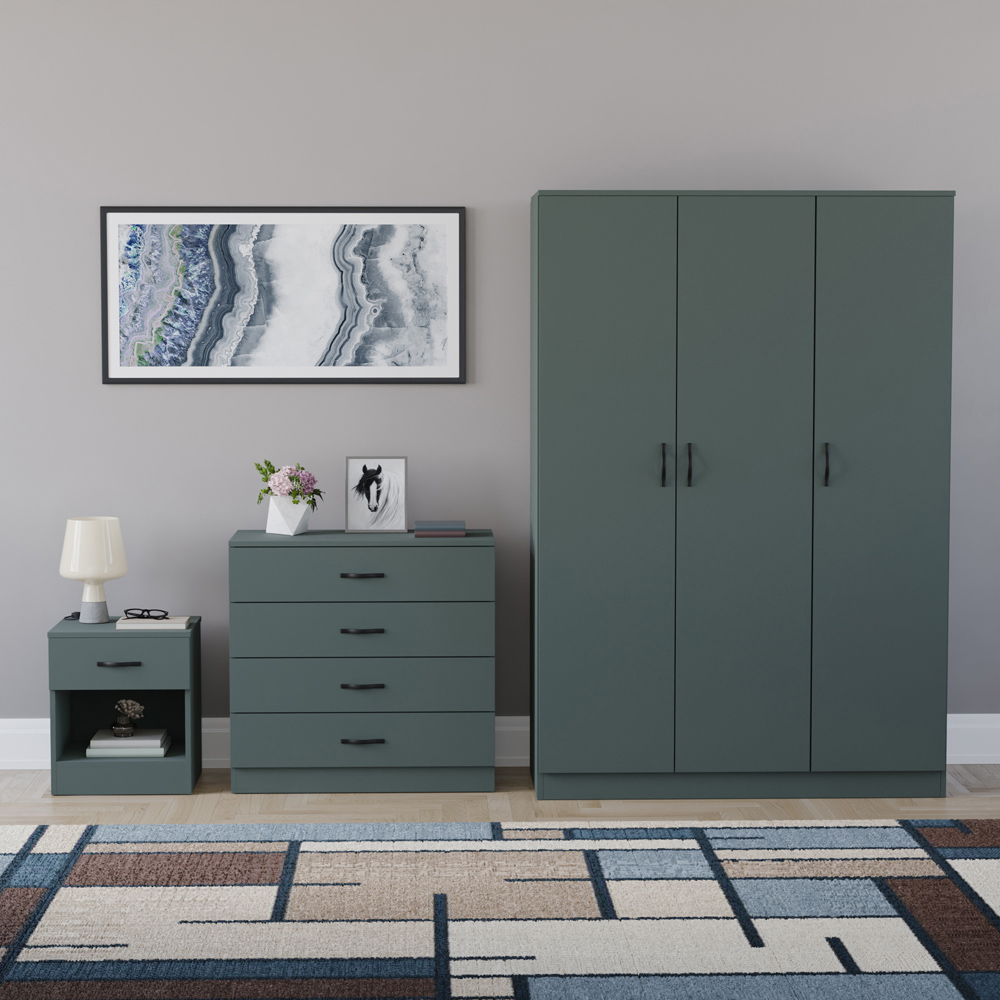 VIDA DESIGNS Riano Green 3 Piece Bedroom Furniture Set Image 2