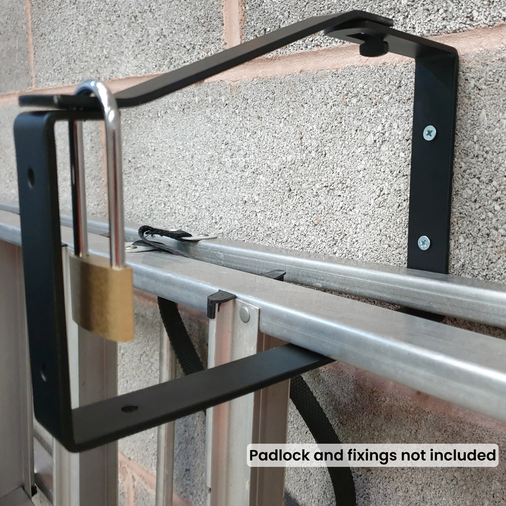 Select Black Universal Lockable Ladder Bracket 2 Pack Image 2