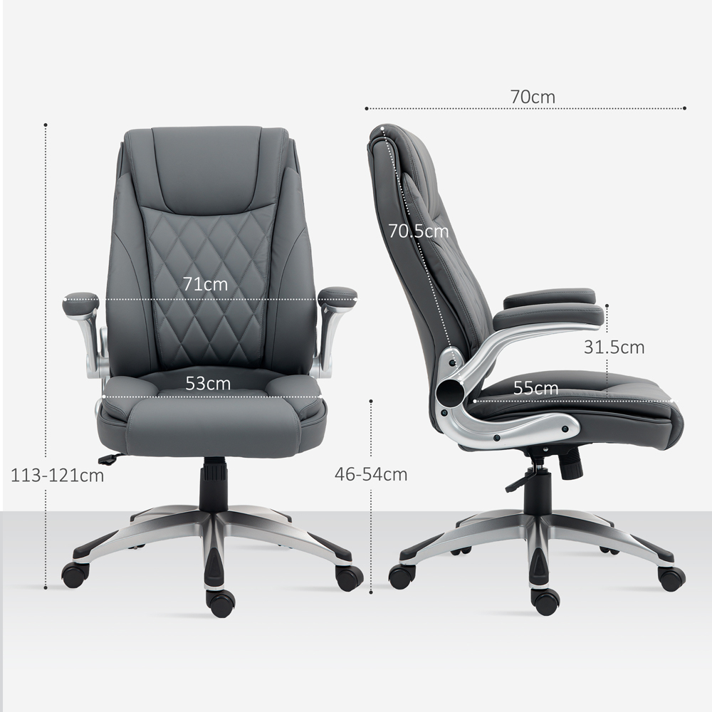 Portland Dark Grey Swivel High Back Executive Office Chair Image 9