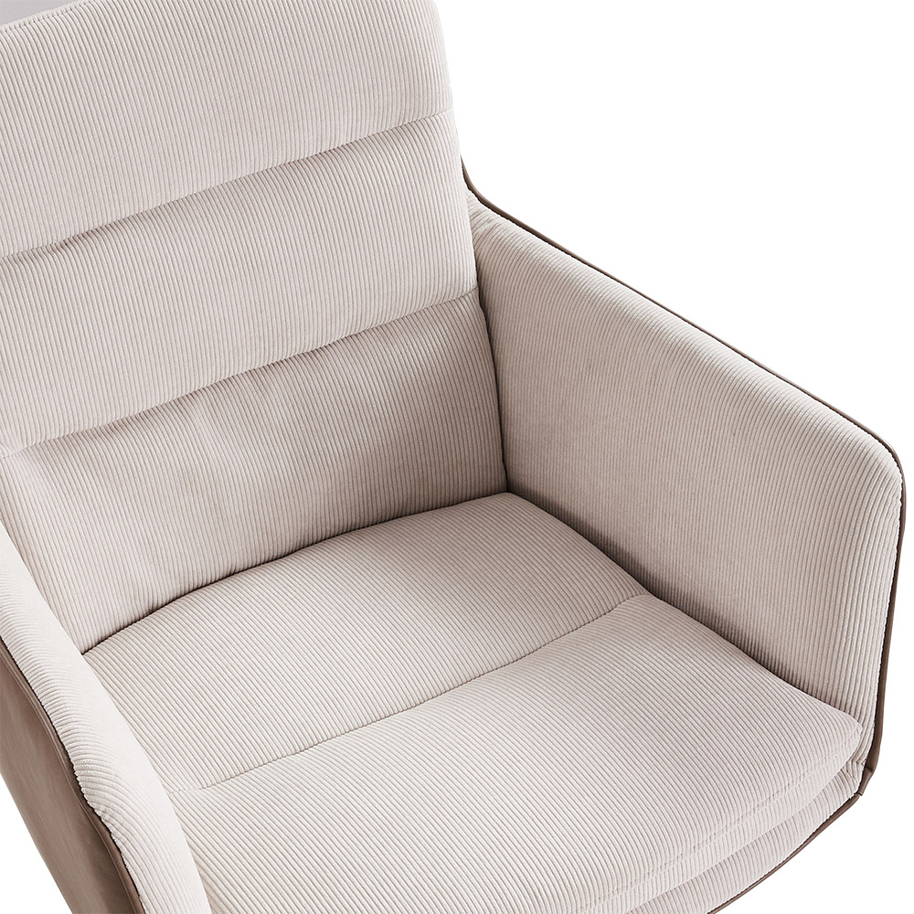 Living and Home Beige Modern Office Chair Accent Chair Image 3