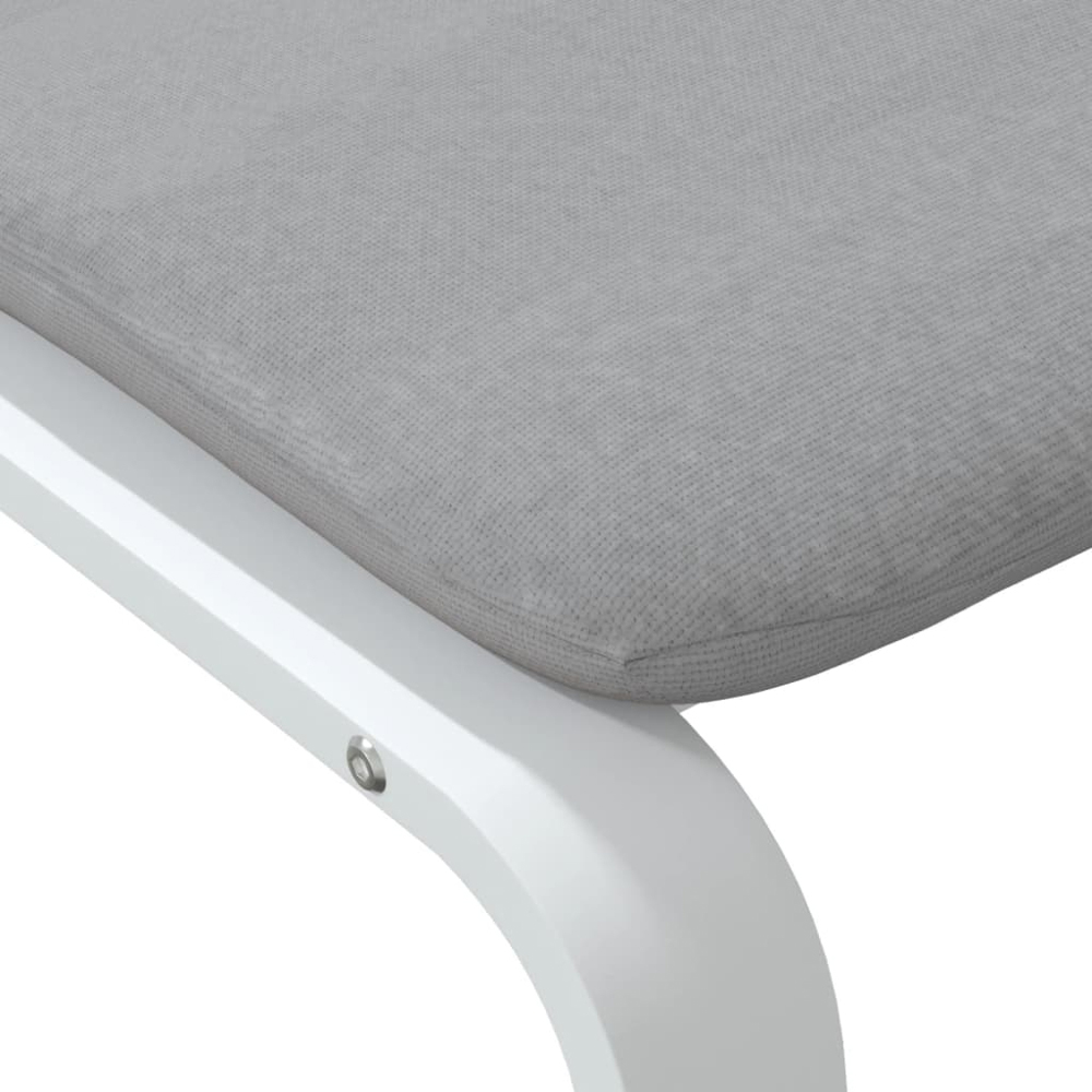 vidaXL Light Grey Fabric Wooden Footstool Image 6