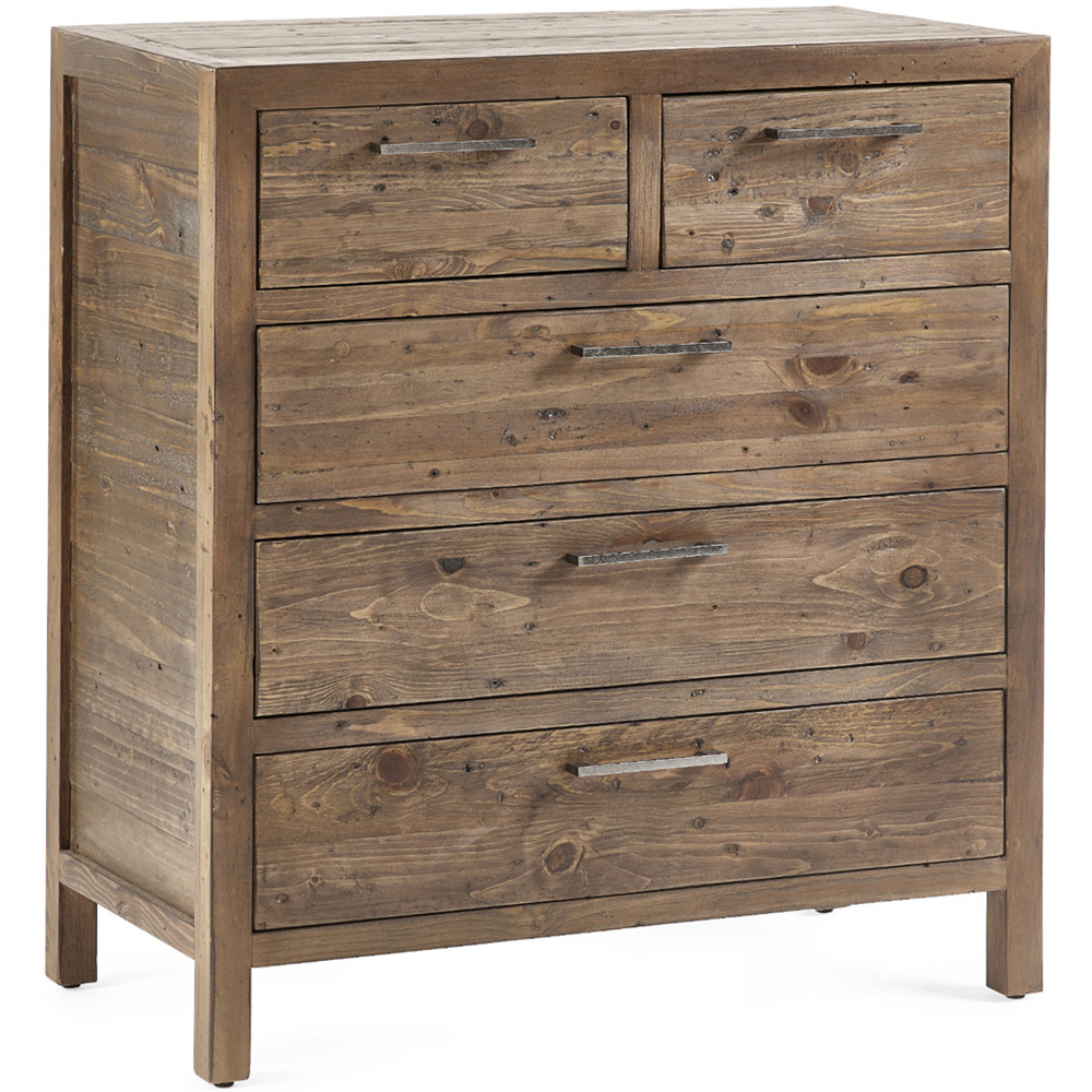 Julian Bowen Heritage 5 Drawer Distressed Chest of Drawers Image 2
