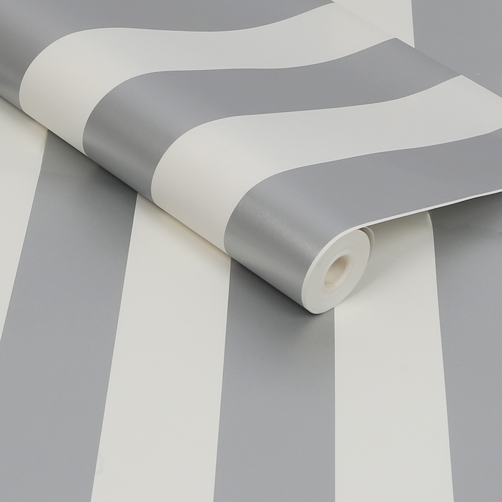 Superfresco Easy Stripe Silver Wallpaper Image 2
