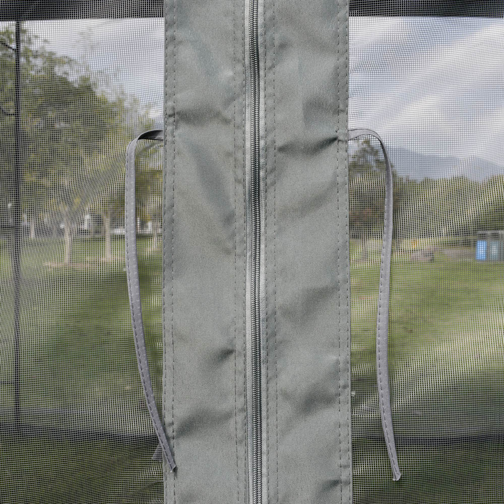 Outsunny 3 x 3m 2-Tier Grey Gazebo with Mesh Curtains Image 3