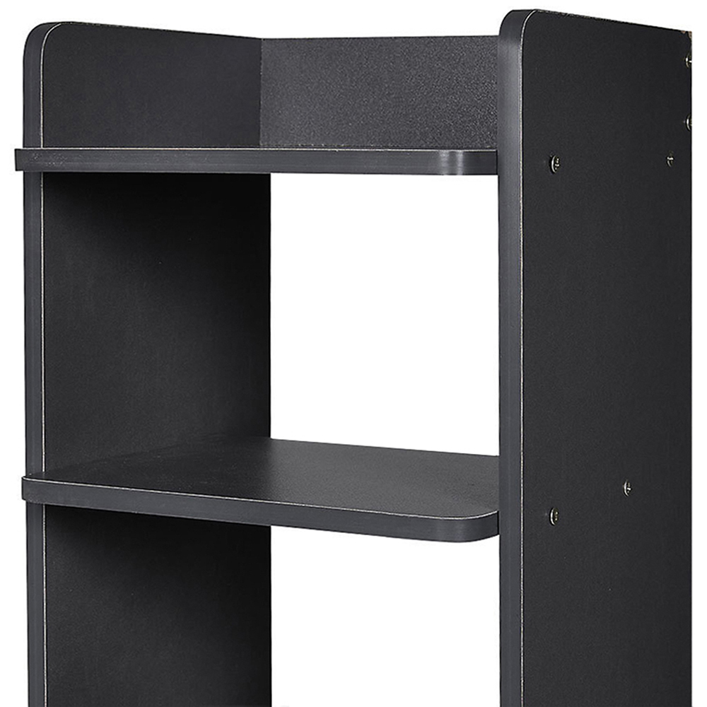 Living and Home 7 Shelf Black Wide Shoe Rack with Raised Guardrail Image 4