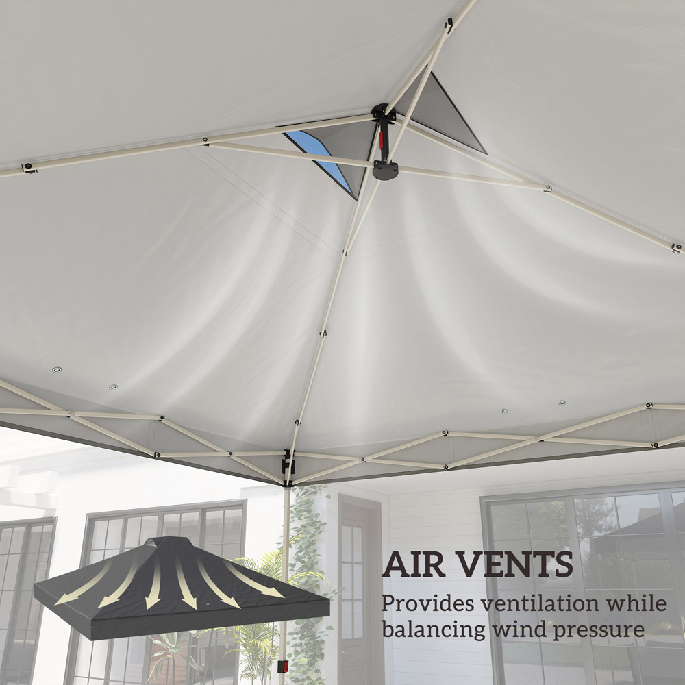 Outsunny 3 x 3m Dark Grey Waterproof Gazebo Roof Replacement Cover Image 4