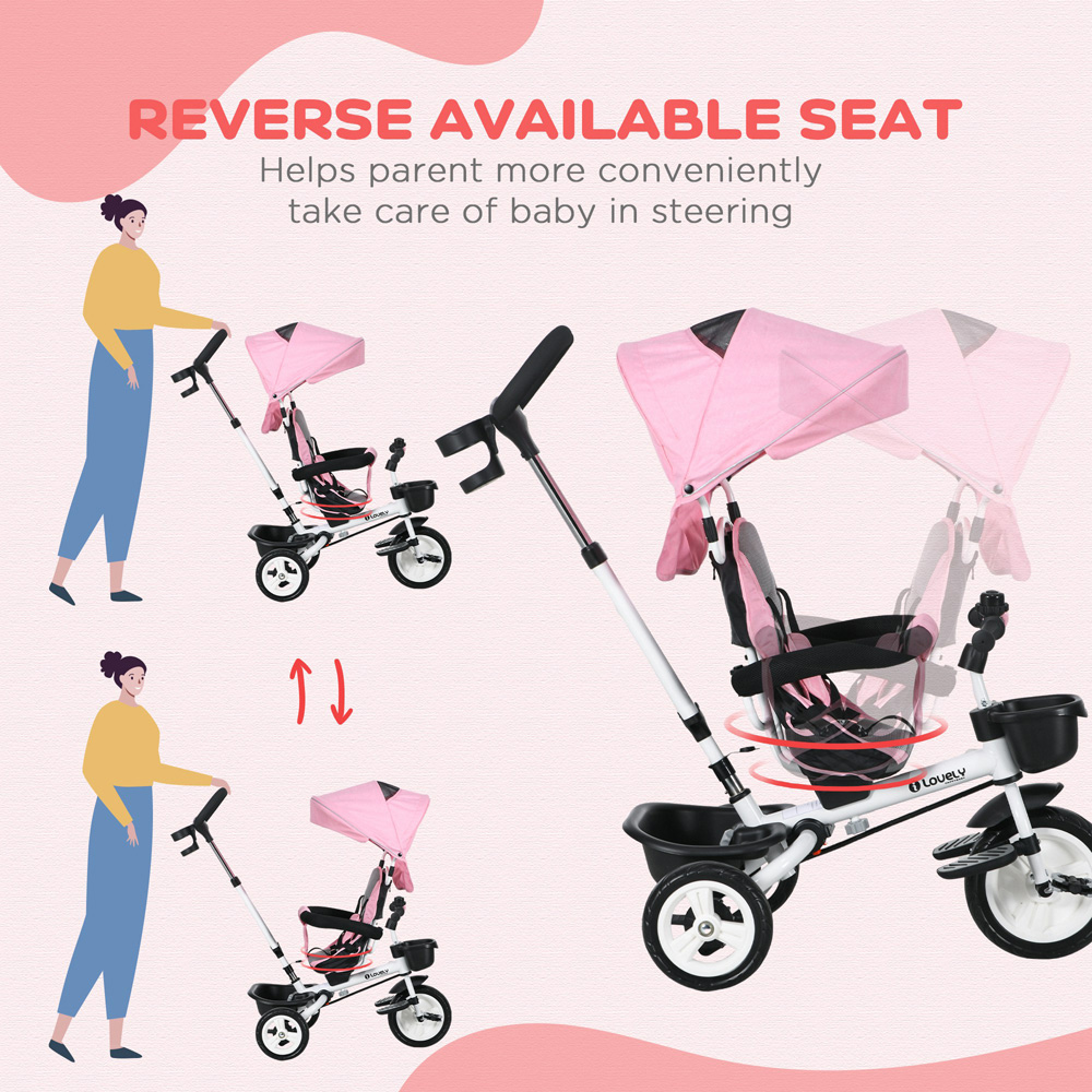 Tommy Toys Pink 6 in 1 Toddler Trike Image 7