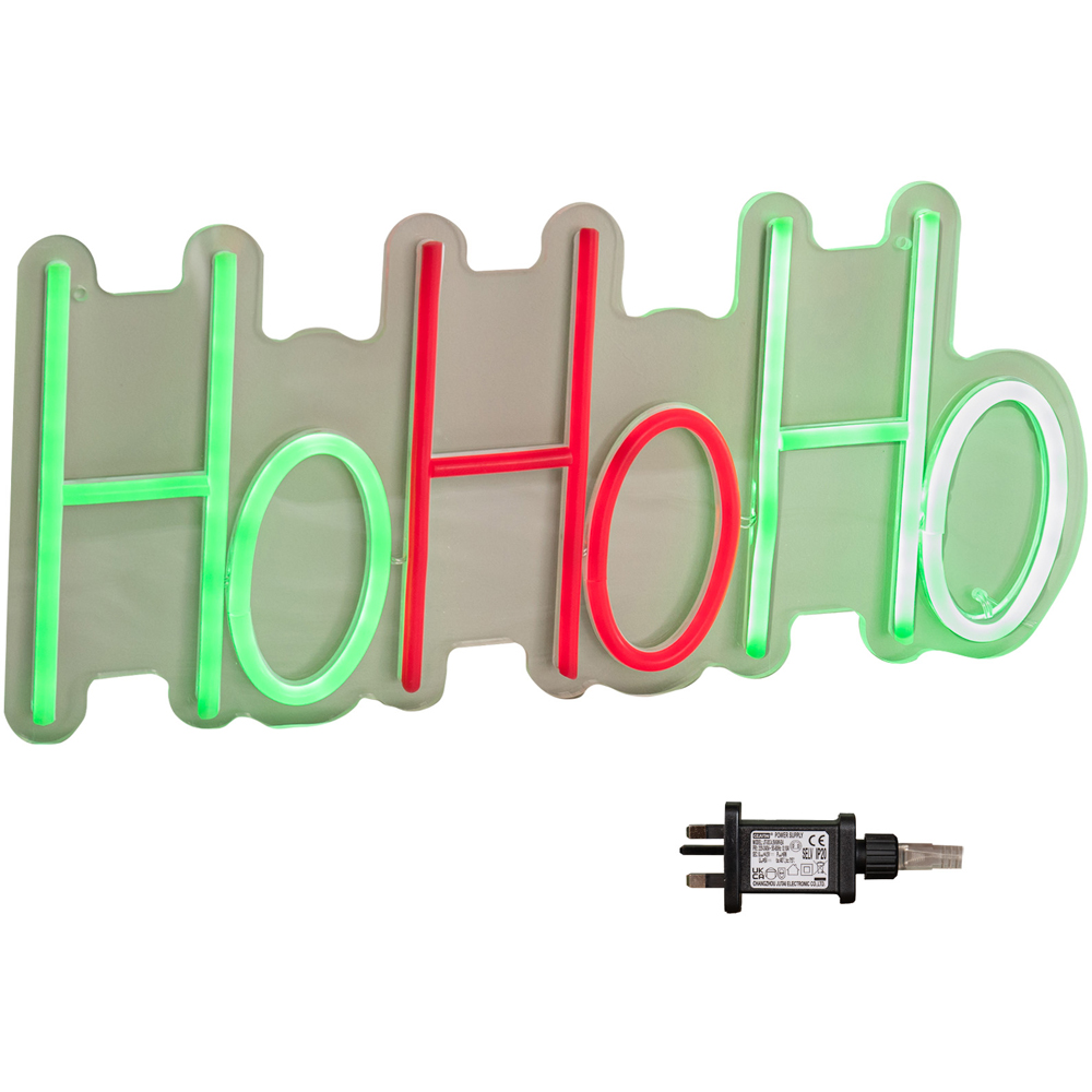 Samuel Alexander Red and Green Light Up Neon Ho Ho Ho Christmas Decoration Image 5