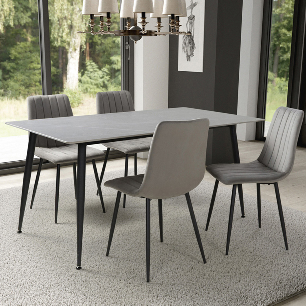 Monaco 6 Seater Dining Table Grey Image 1