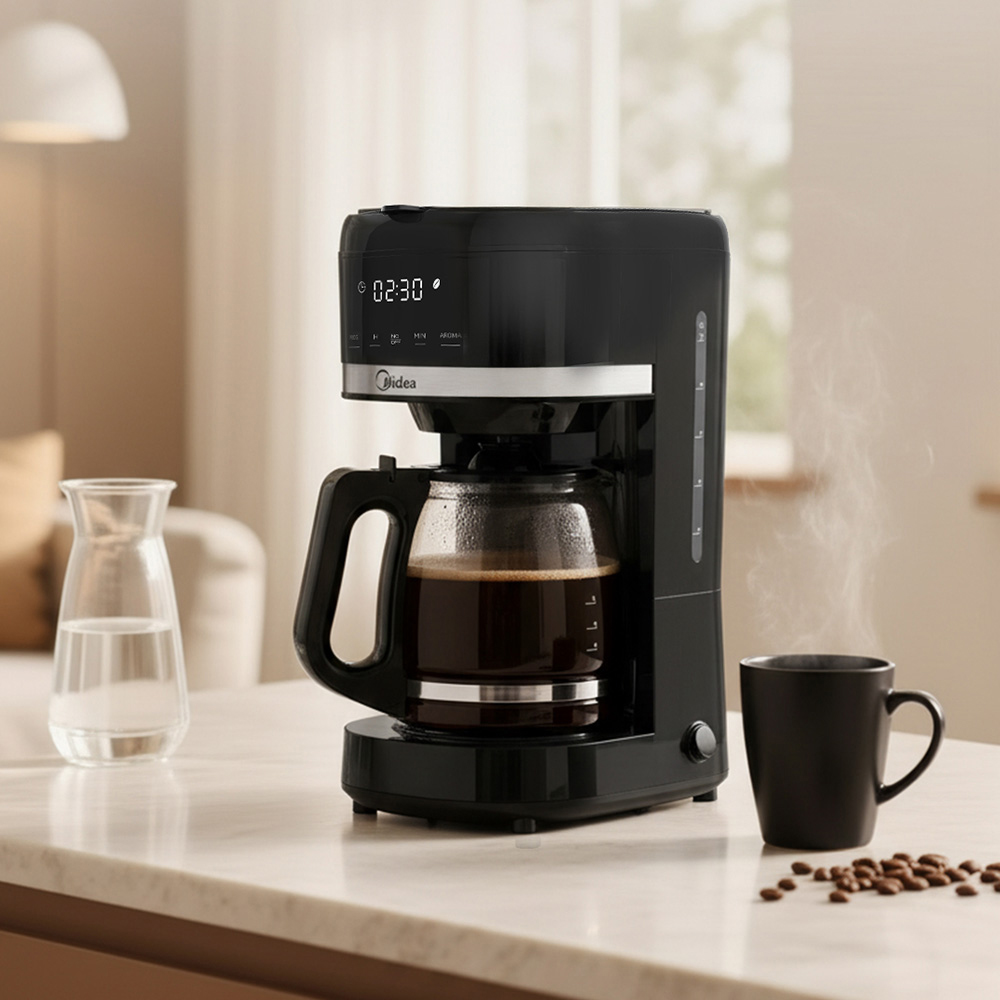 Living and Home AJ0808 Black Digital Programmable 1.5L Drip Coffee Machine Image 2