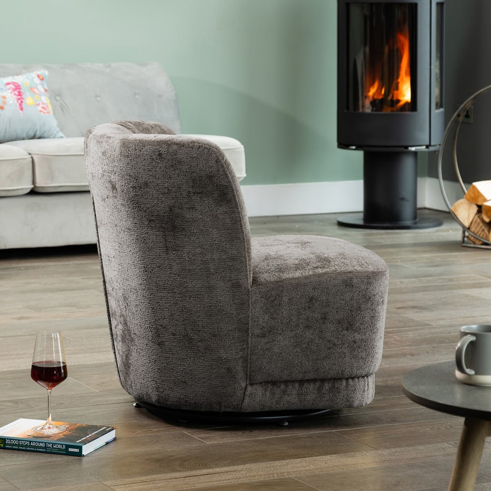 Artemis Home Camarillo Dark Grey Fabric Swivel Base Accent Chair Image 2